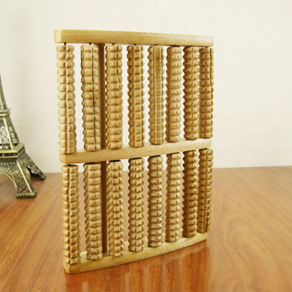 

8-Row Wooden Foot Roller Massager Durable Eco-Friendly Foot Arch Muscle Tension Relief Acupuncture Trigger Point Roller