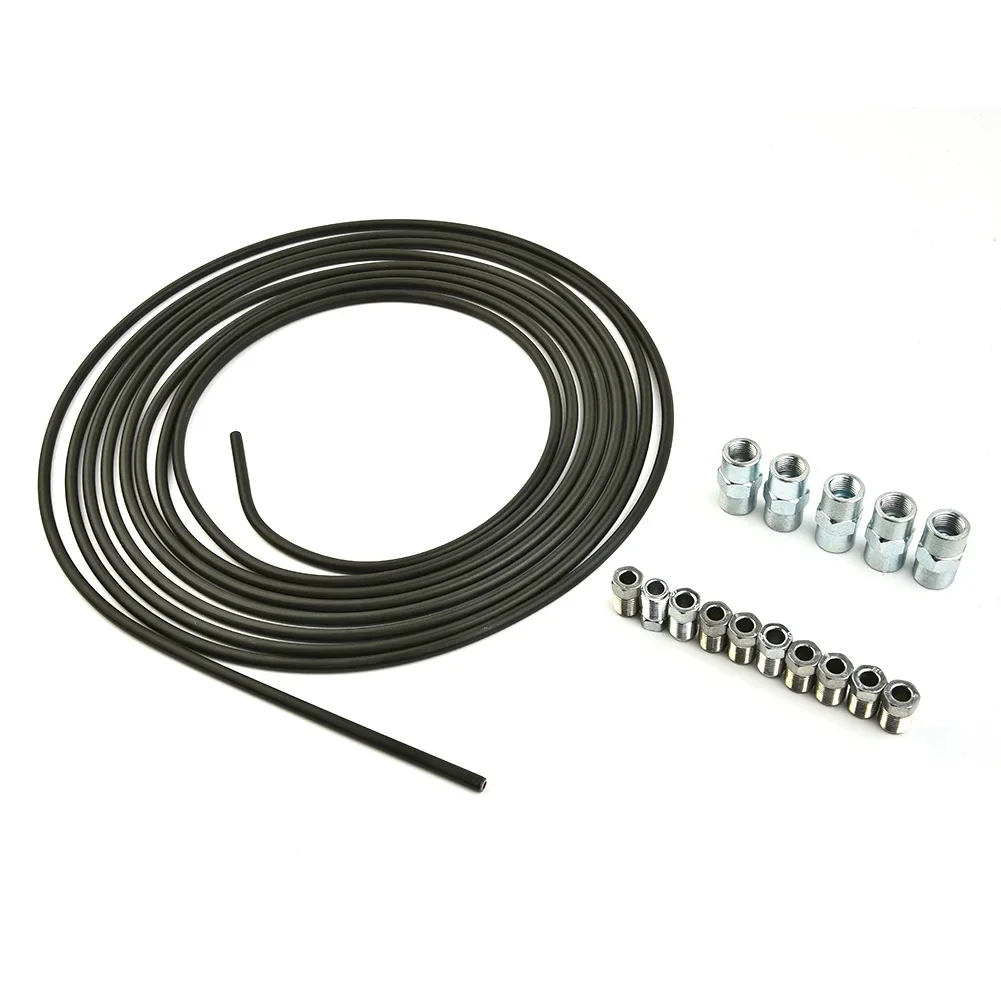 5M Brake Line Brake Pipe Steel Brake Pipe Hose Line Piping Tube 4.75 Mm With 10pcs M10 Tube Nuts Fittings 5 Connectors