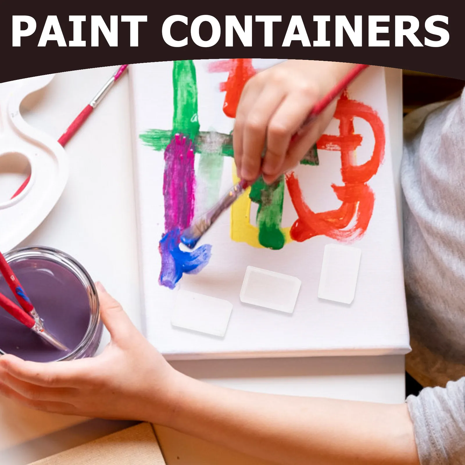 100Pcs Mini Watercolor Paint Containers Lids Portable Compact Travel Sketching Palette for Outdoor Painting Empty