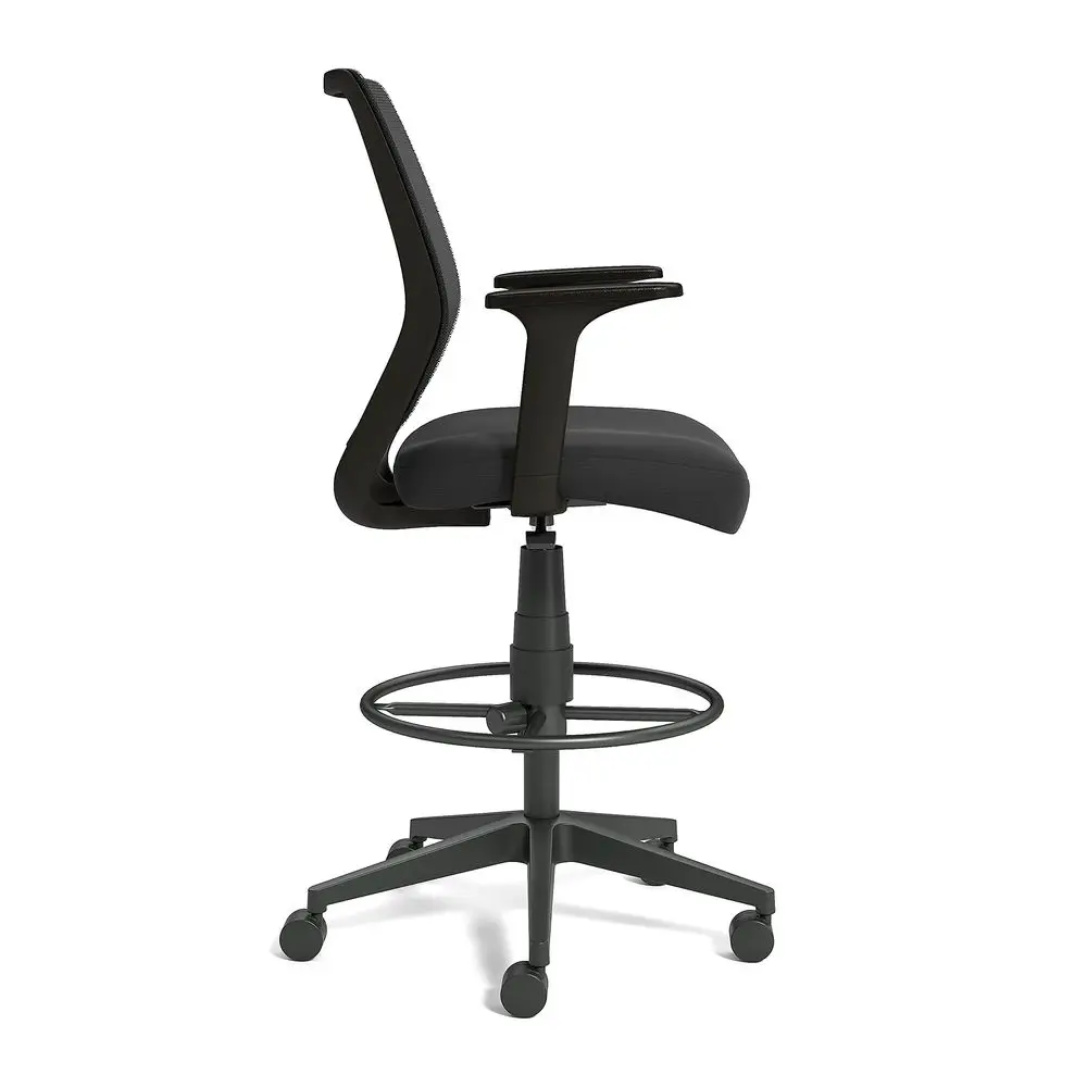 Drafting Stool, Mesh, Ergonomic, Adjustable Height, Swivel, Black -HOT