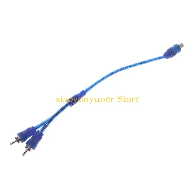 P9JB Car Speaker Adapter Cable Cord RCA RCA 2 Male to 1 Female Converter Line