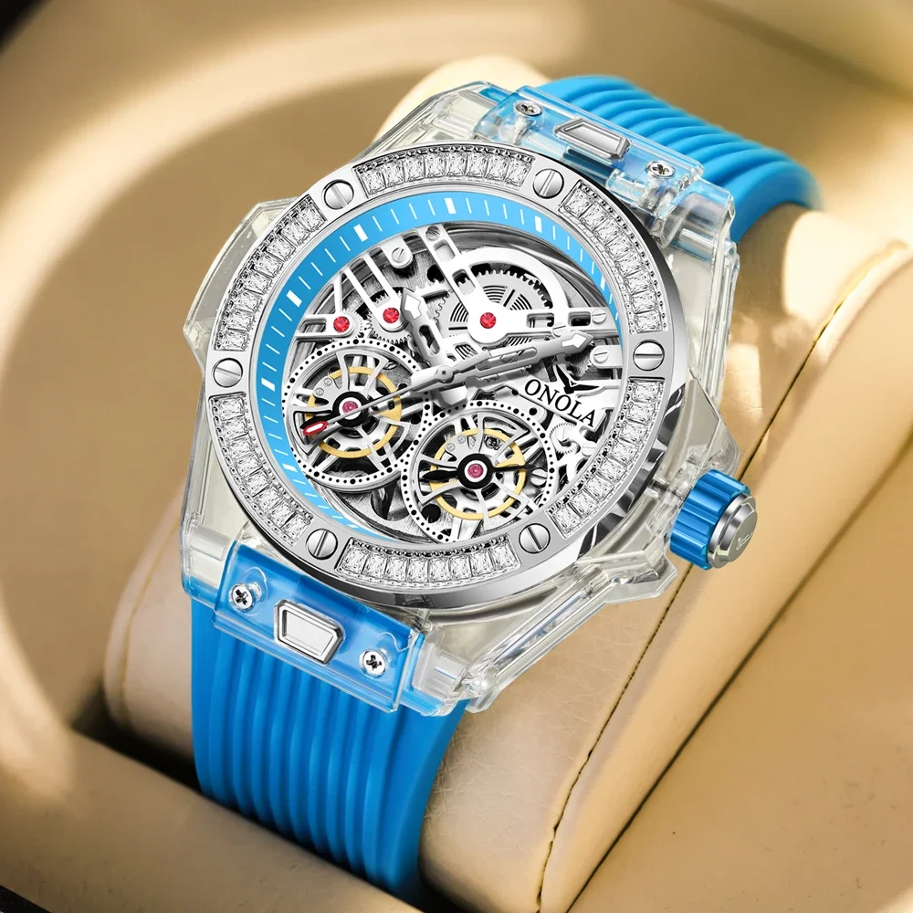 

ONOLA 3835D Роскошные мужские часы с полностью автоматическим механизмом, механические часы с турбийоном, автоматические Relogios Masculino