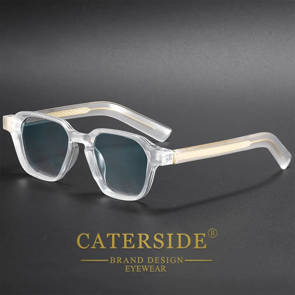 CATERSIDE Women Trendy Square Sunglasses Pc Frame Propionate Pin Temple UV400 Protection Unisex Fashion Decoration Sun Glasses