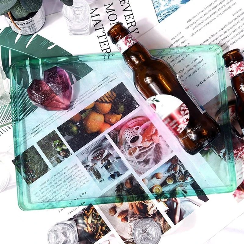 Rectangle Tray UV Crystal Epoxy Mold Serving Plate Resin Silicone Mould DIY Crafts Home Decorations Casting Tools