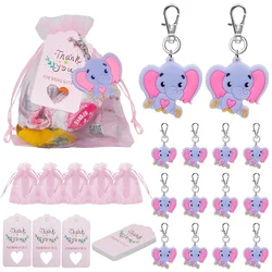 10pcs Elephant Pendants Key Ring Set Thank You Gifts For Halloween Baby Shower Wedding Birthday Party Christmas Decoration