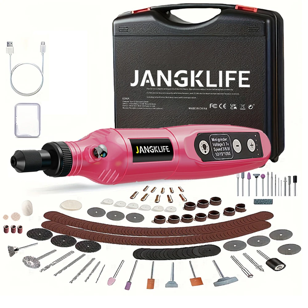 JANGKLIFE USB Cordless Rotary Tool Kit Woodworking Engraving Pen DIY For Jewelry Metal Glass Mini Wireless Drill