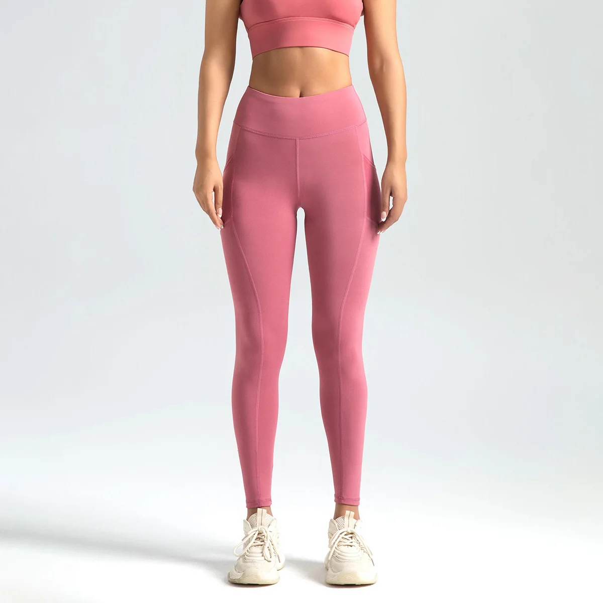 

Женские леггинсы для йоги с высокой талией и карманами Fitfemme — устойчивые к приседаниям, эластичные и удобные для тренировок и фитнеса