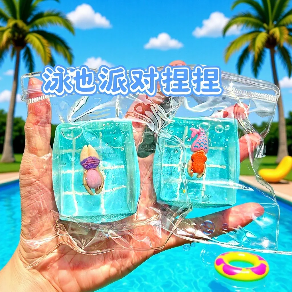 new Swimming Pool Squeeze Toys Maltose Stress Relief Slow Rebound Fidget Toy Mochi Squishy Stress Reliever Toys Antistress