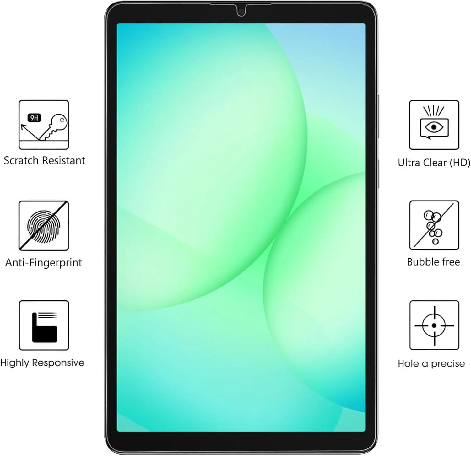 2-pack screen protector suitable for Galaxy Tab A11 / A9 8.7inch 2025/2023, tempered glass screen protector suitable for Samsung tablet A11/A9 model SM-X110/X115/133