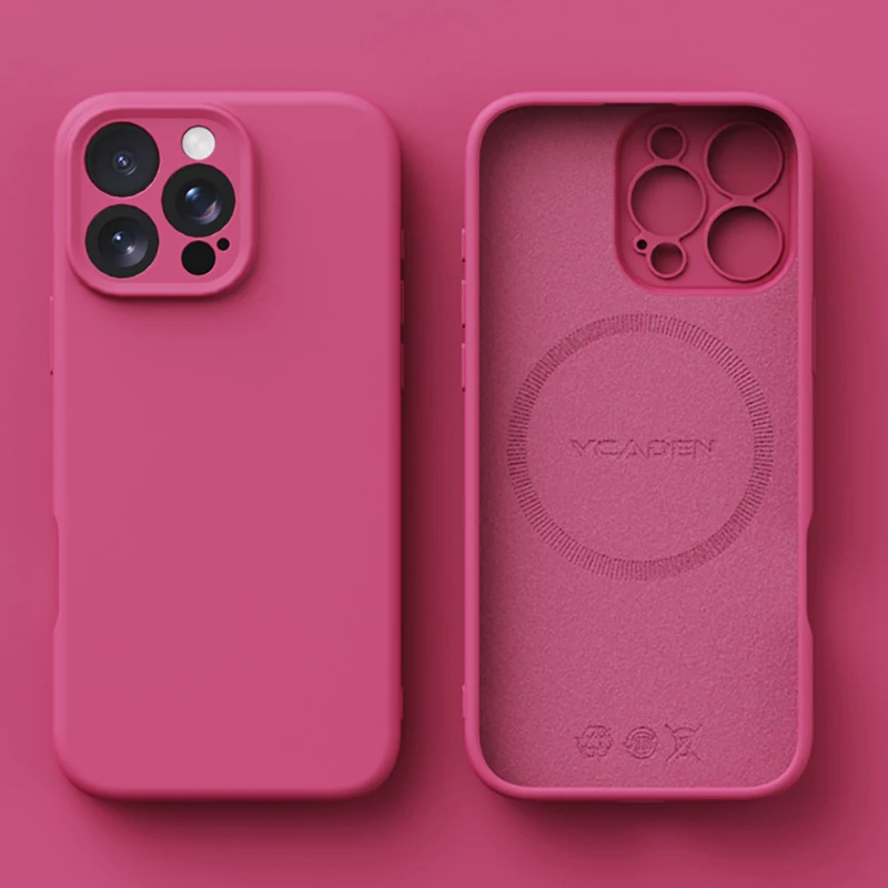 Capa Magnética de Silicone Líquido Original para Magsafe para iPhone 16 Plus 15 14 12 13 17 Pro Max com Carregamento Sem Fio e capinha Macia, capa para iphone 17 16 13 pro max