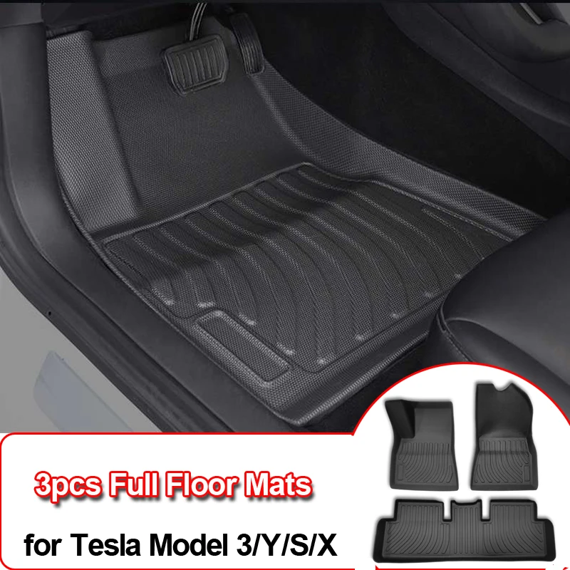 

TPE 3D Car Floor Mats For Tesla Model 3 Y X S 2023 2022TPR Waterproof Full Foot Pad Rubber Mat Carpet Interior Auto Accessories