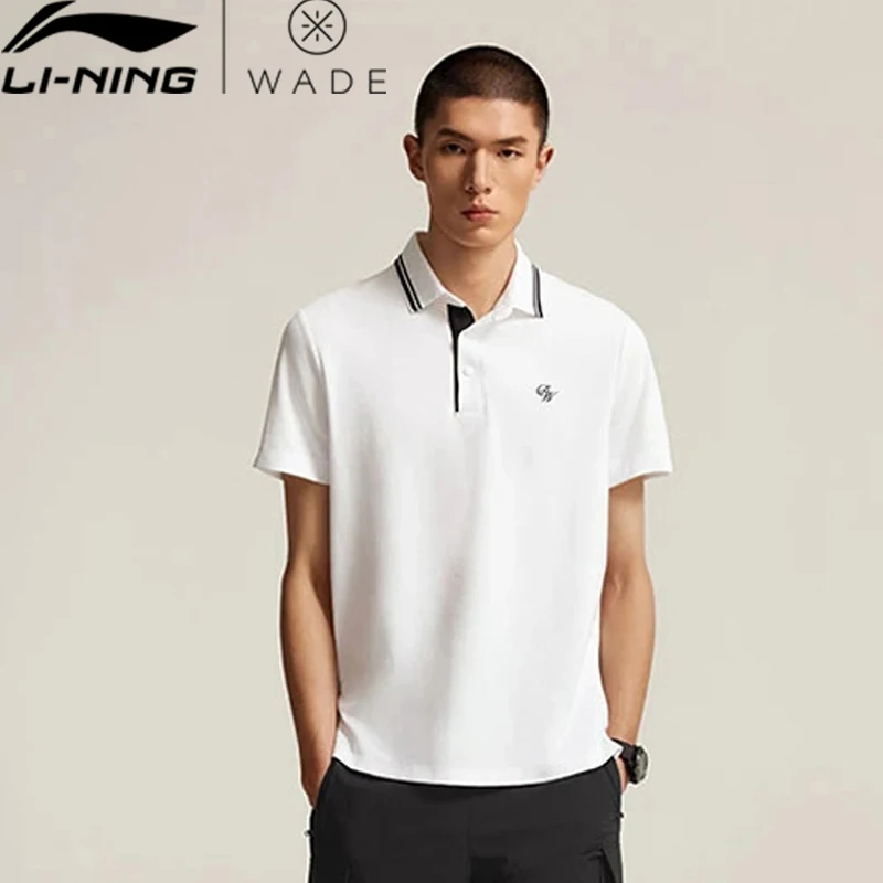 تي شيرت بولو رجالي من Li-Ning Wade في التجمد الجاف 88% بولي أميد 12% إيلاستين في بطانة مريحة جافة قمصان بولو تبريد الجليد APLV007