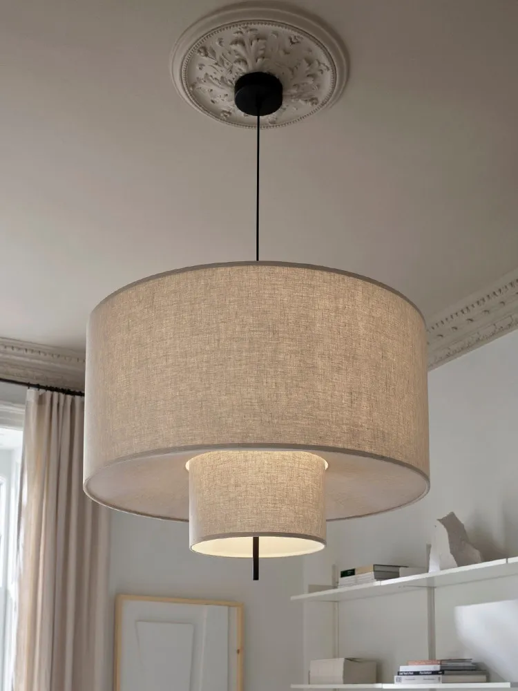 

Wabi Nordic fabric pendant lamp for living room restaurant hotel designer Japanese-style bar decorative chandelier lamp