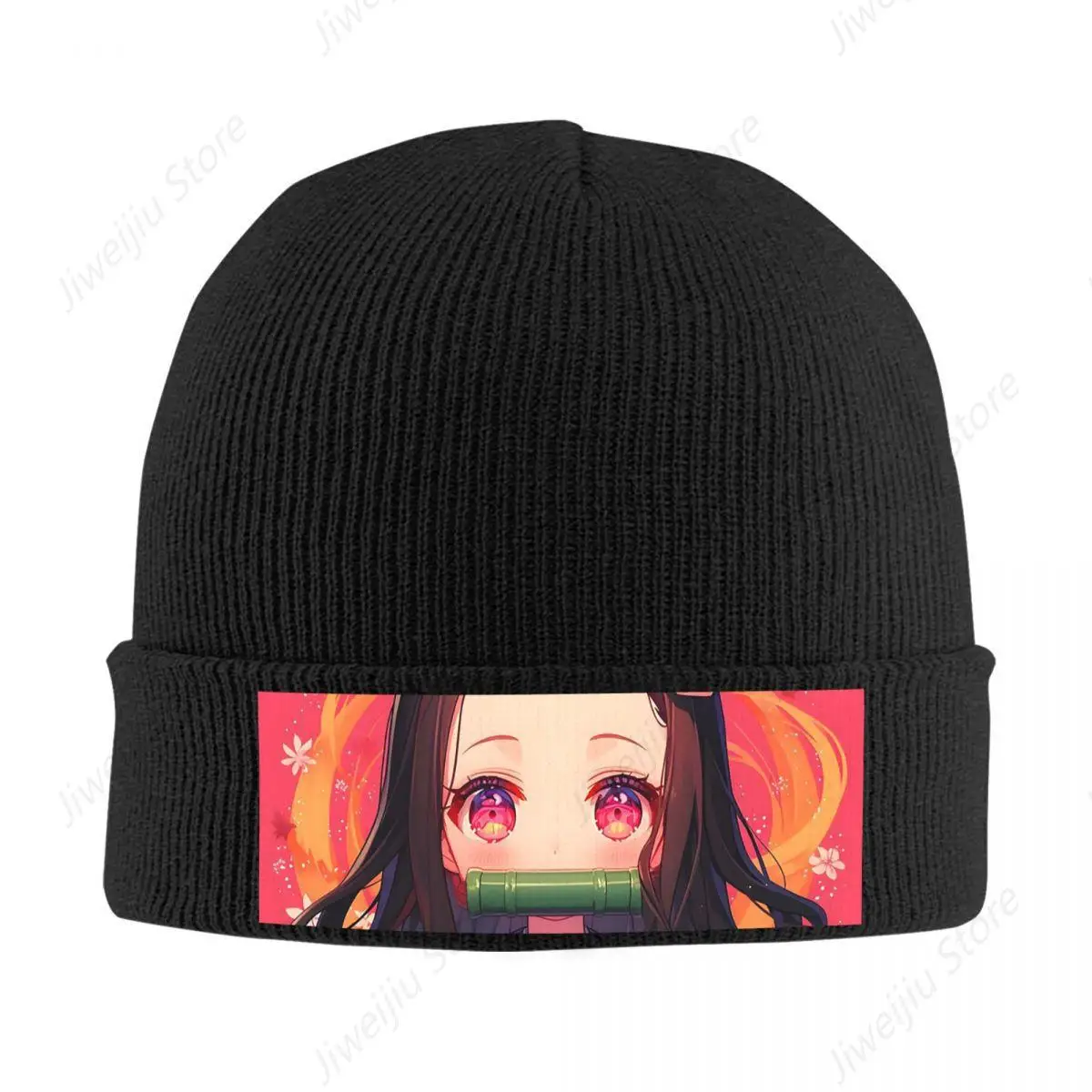 Nezuko Kimono Demon Slayer Kimetsu No Yaiba Anime Warm Knitted Cap Bonnet Hat Autumn Winter Outdoor Beanies Hats for Men Women