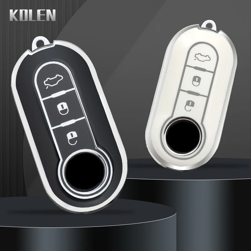

TPU Car Flip Key Case Cover Shell Fob For FIAT Ducato 500 500L Panda Grande Punto Lancia Musa Boyue Keyless Accessories Keychain