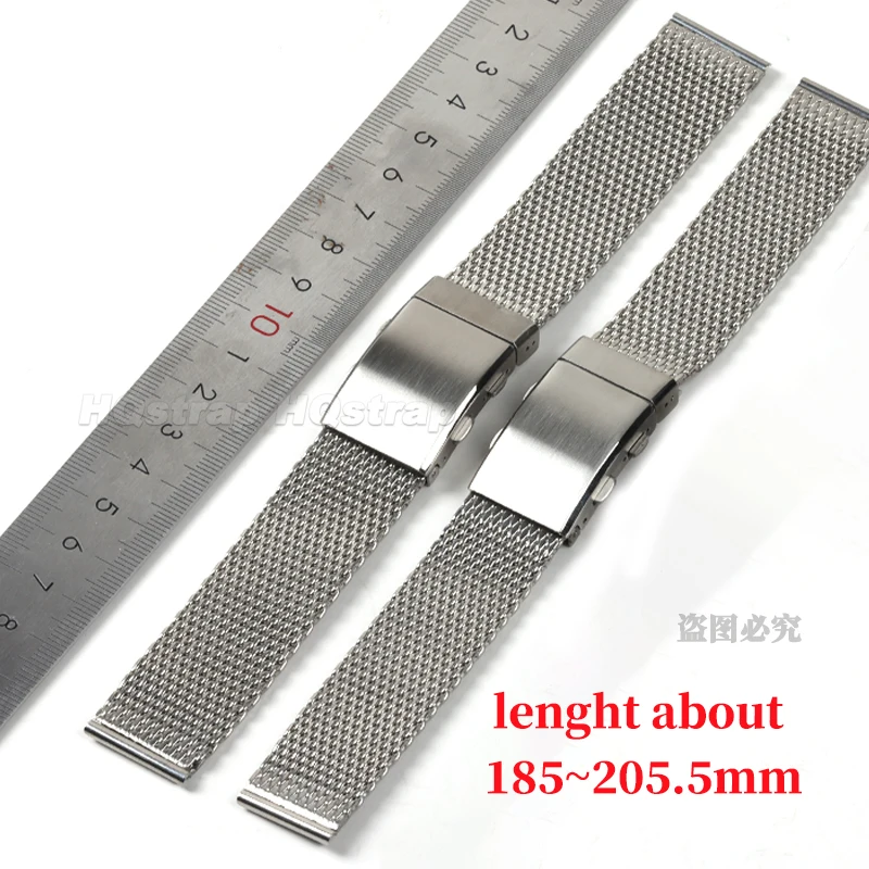 Luxury Stainless Steel Strap 1.0mm Milanese Watch Band 20mm 22mm Universal Replacement Wristband 316L Folding Buckle Watchband