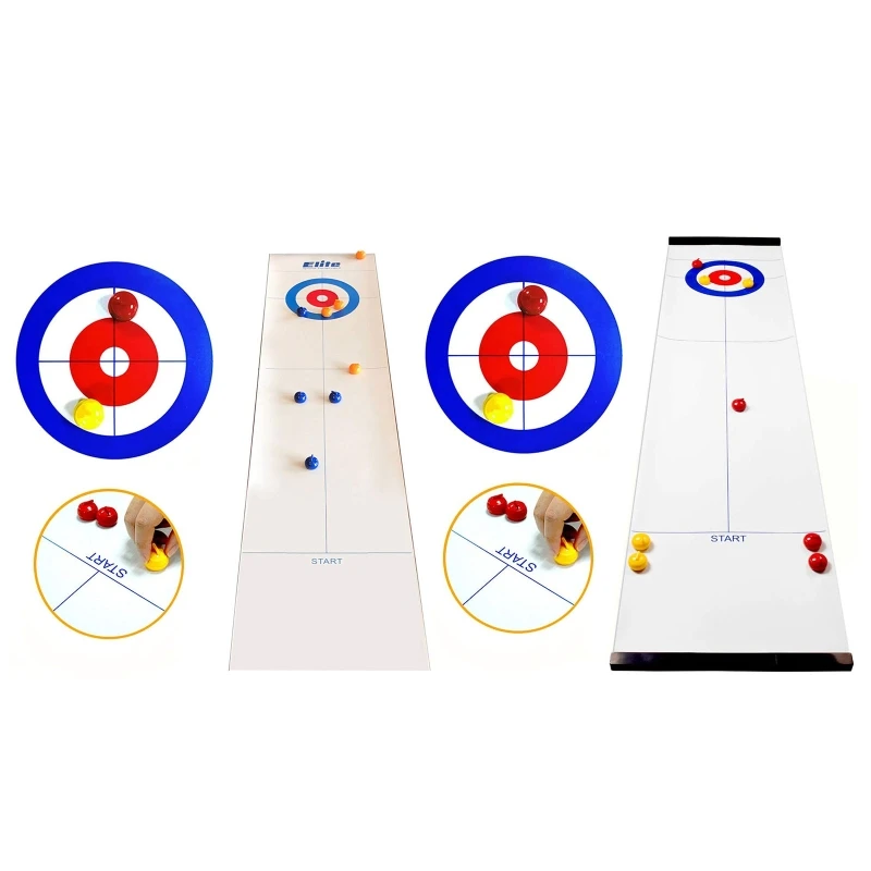 Tabletop Games Curling Game Portable Team Board Games Tabletop Training Family Party Games for Kids Adults Indoor Travel