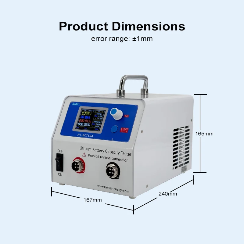 Battery Tester Battery Capacity Analyzer Charge and Discharge 50A Li-ion LiFePo4 Load Detection Aging Arrester Partial Capacity