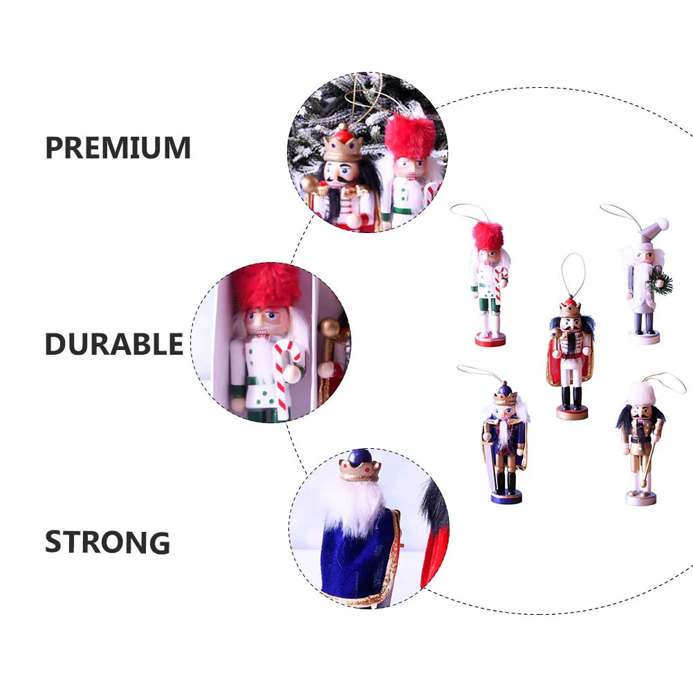 

5Pcs Nutcracker Decor Premium Puppet Style Christmas Scene Ornament Festive Hanging Rope Xmas Puppet Decor Indoor Xmas