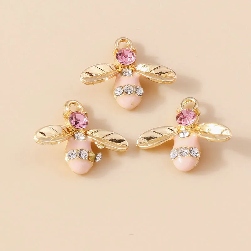 Leslie 20 Stück Emaille-Anhänger, 15 x 19 mm, niedliche Honigbienen-Anhänger für die Schmuckherstellung, Damen-Ohrringe, Armband, Halskette, DIY – Detail 10