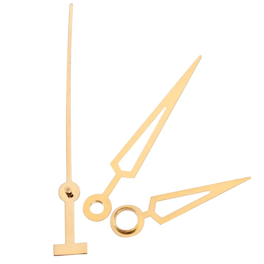 3Pcs Durable Metal Watch Hands Gold Small Size Hour Minute Second Hands Wristwatch Accessory DIY Projects