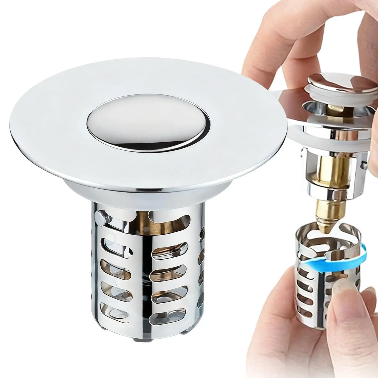 

Basin Pop-up Drain Filter Wash Basin Hair Sink Strainer Kitchen Bathtub Stopper Shower Plug Bathroom Tool