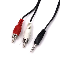 1pc 3.5mm Jack to 2 RCA Audio Cables Stereo 3.5 mm Male to RCA Male Coaxial Aux Cable For Laptop TV DVD Amplifier Mp3 Speakers