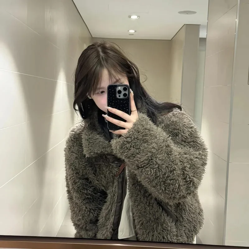 Lamb fur Coat for Women 2024 Winter New Item fur Integrated Loose and Thick High-end Feeling Soft and Fluffy Jacket for Couples