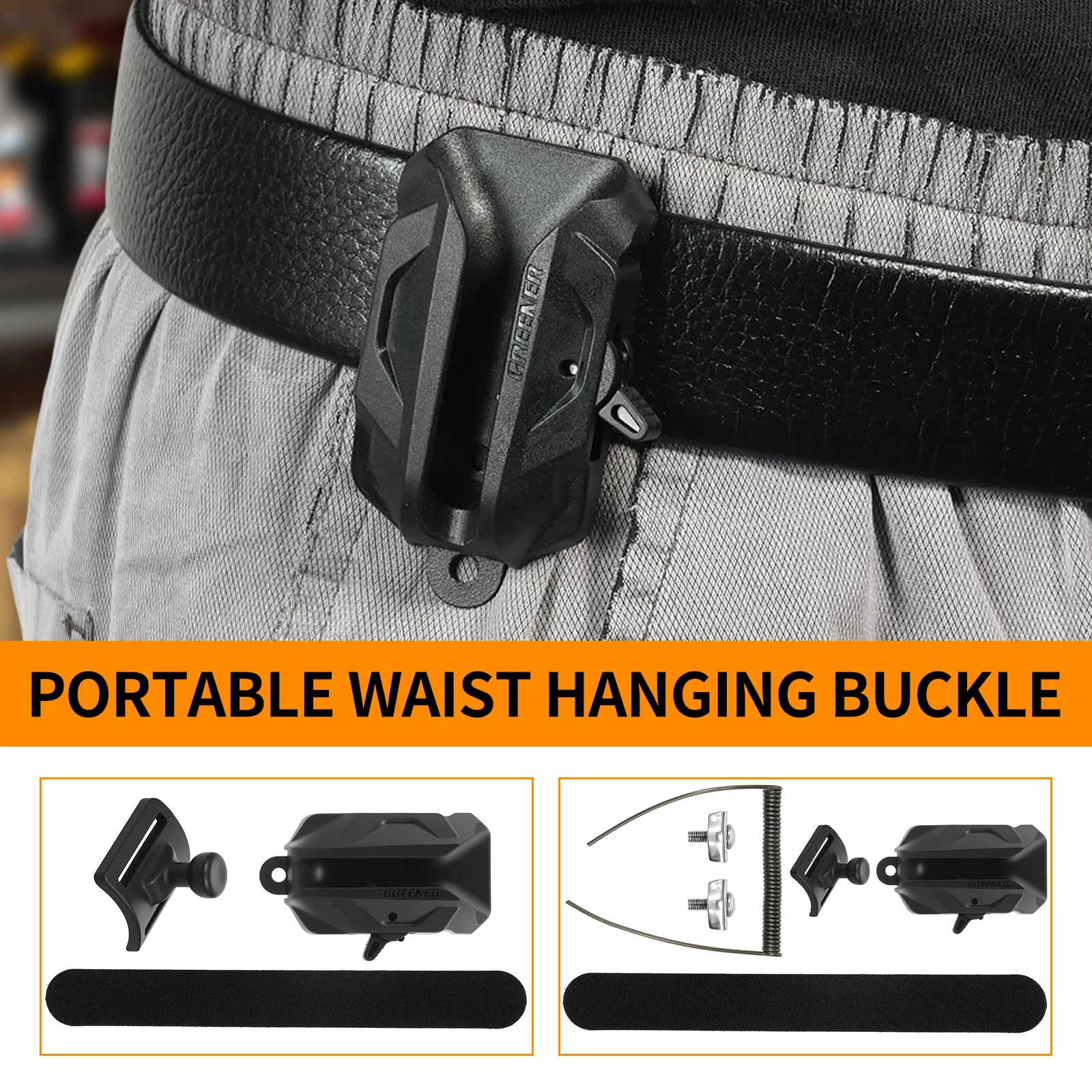 

Spider Tool Holster Set Dual Locking Quick Draw Belt Holster Clip with Strap for Power Drill Driver Flashlight and Saw