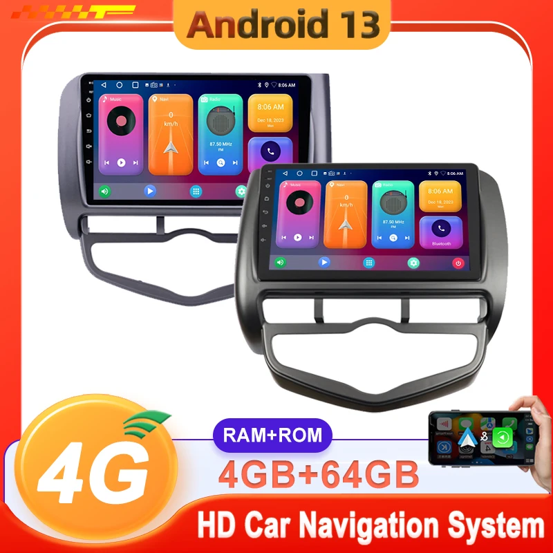 

9 inch Android 13 Car play Auto Car Radio For HONDA JAZZ City 2002 - 2007 LHD/RHD Multimedia Player Auto Radio Dash Cam No 2din