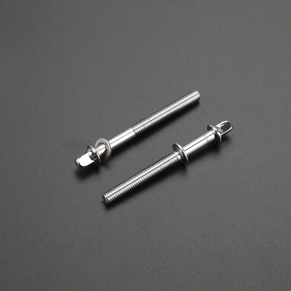 6PCS Durable 70mm Length Drum Tension Rods Metal Material Silver Drum Set Screw Drum Tight Screws For Jazz Drum Kit