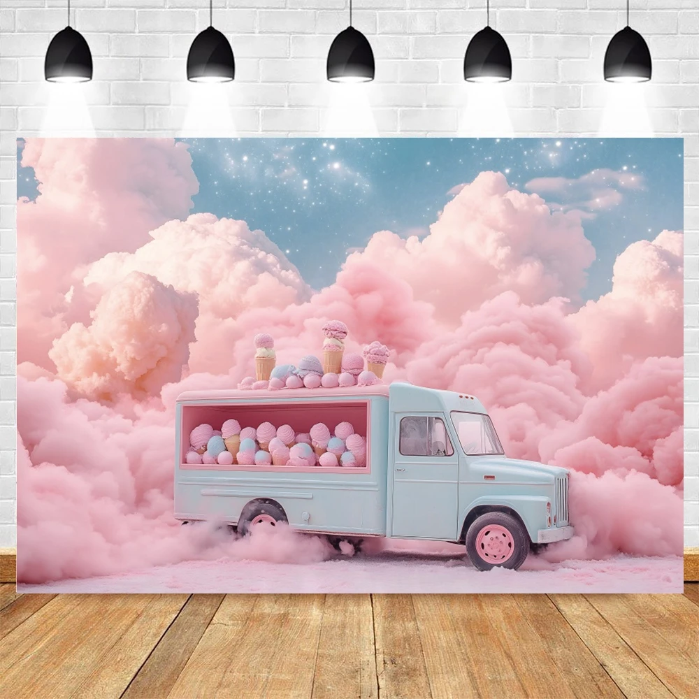 Мечтательные облака, кекс, автомобиль, фон для детского душа, декор для вечеринки в честь первого дня рождения, фон для фотосъемки, декор, реквизит для фотостудии