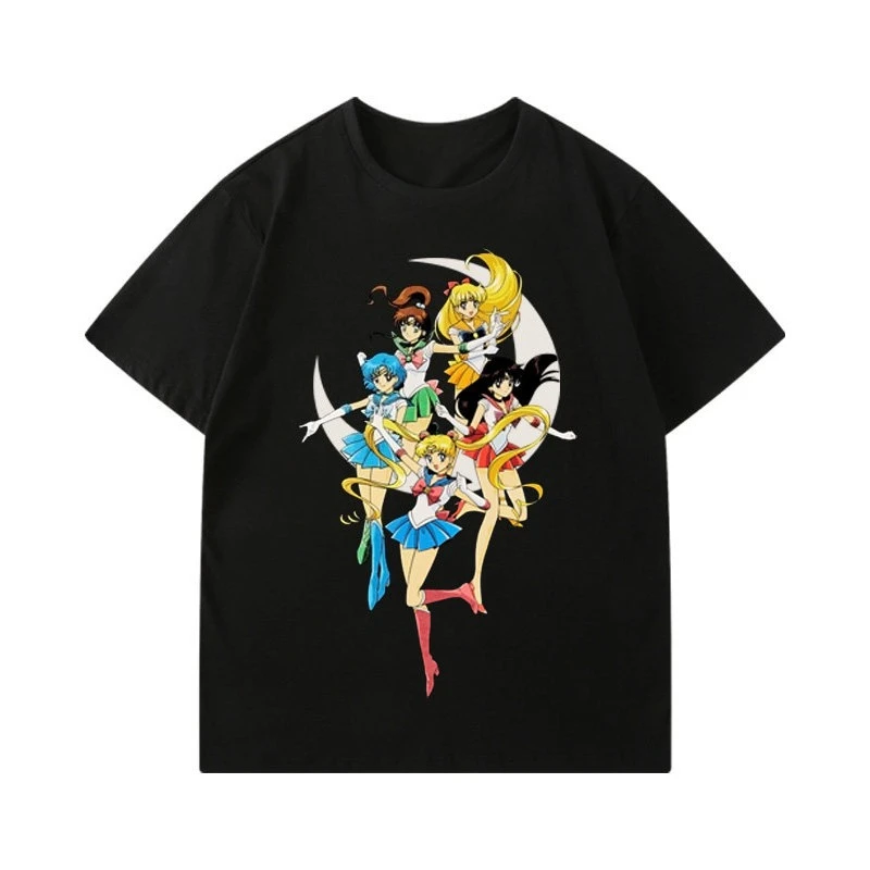 2026 Neues Pretty Guardian Sailor Moon Cartoon-Print T-Shirt Kurzarm-T-Shirt Herren- und Damen-T-Shirt Sport-T-Shirt für Herren
