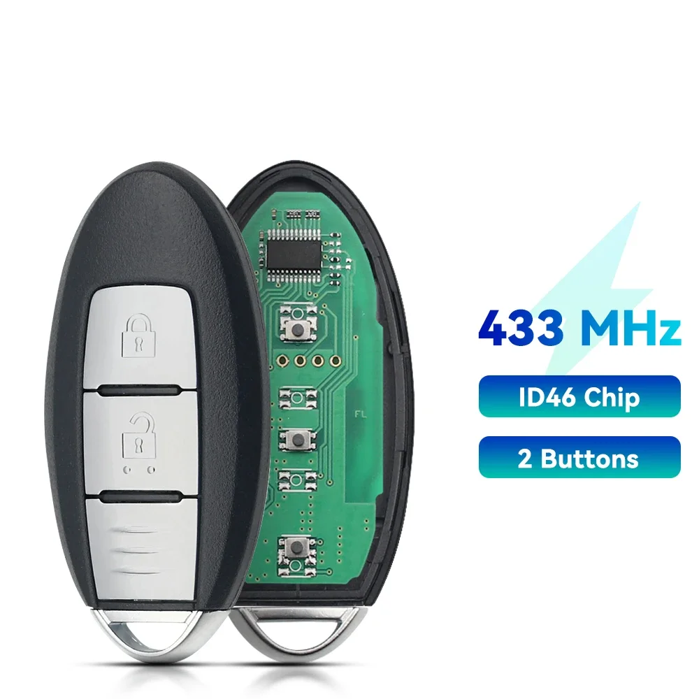 KEYYOU Smart Remote Car Key 433Mhz 4A ID46 Chip Keyless Entry For Nissan Juke Qashqai X-Trail J10 J11 2012-2020 Year 2 3 Buttons image 3