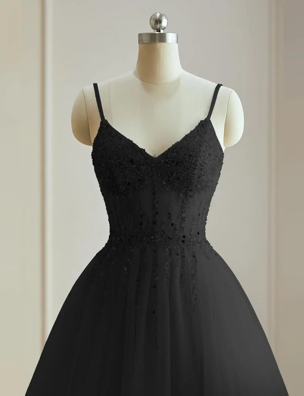 A Line تول فساتين لحضور الحفلات الموسيقية للمراهقين 2026 أشرطة سباغيتي مطرز طويل الكرة ثوب مع شق فستان سهرة فستان الحفلات