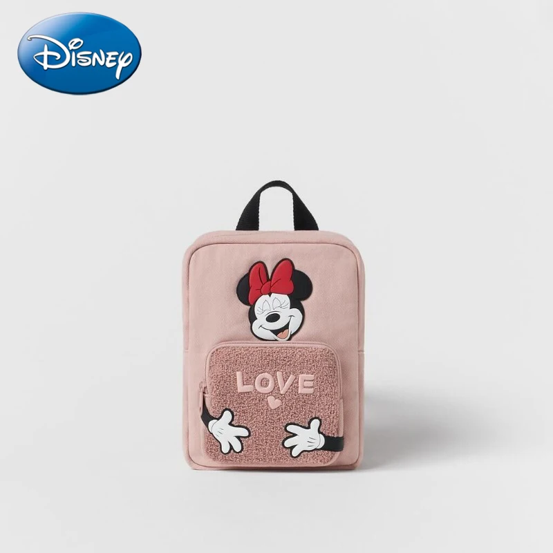 Disney 2023 New Cartoon Minnie Backpack, Fashionable Children's Casual Schoolbag, Large Capacity Girls' Cute Backpack