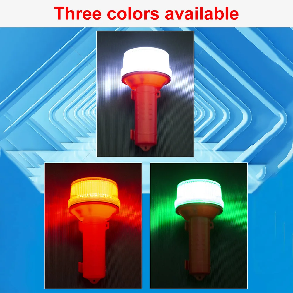 ชาร์จพลังงานแสงอาทิตย์ LED Marine ไฟสัญญาณ 3 สีกระพริบไฟฉาย 65 องศา Anti-FOG Safe Sailing Light สําหรับ Marine Navigation