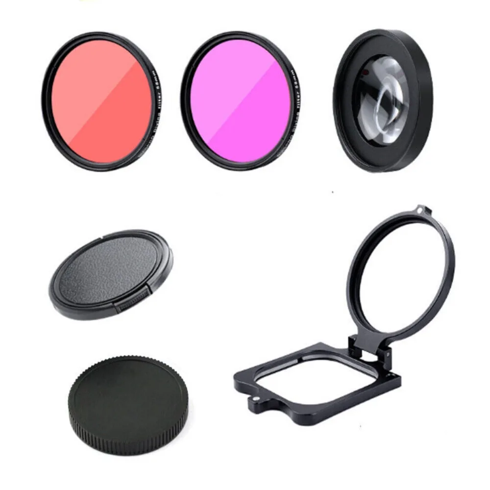 

58mm Adapter Ring Lens Filter + 16x Macro Lens Kits for GoPro Hero 13 12 11 10 9 8
