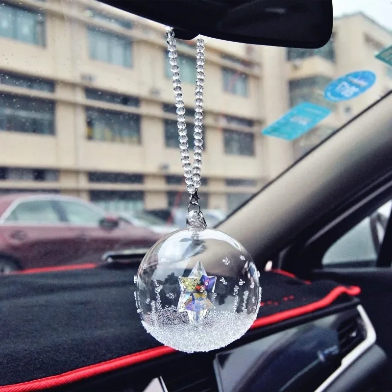 Car Pendants Christmas Version Of Crystal Ball Stars Angel Snowflake Wind Chime Decorative Hanging Ornament