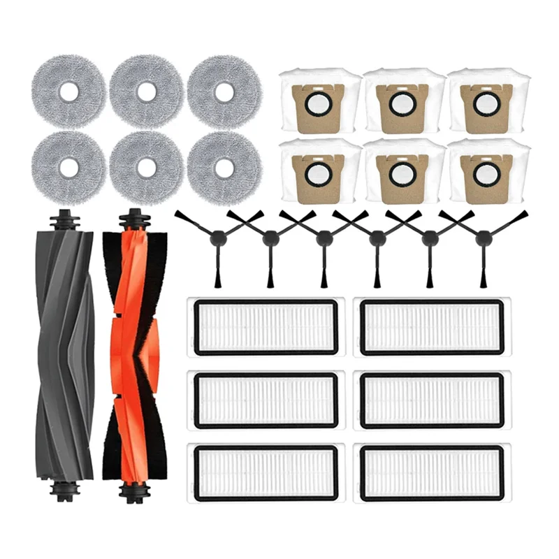 قطع غيار الأجهزة لـ Dreame Bot L20 Ultra / L20 Ultra ملحقات فرشاة جانبية دوارة فلتر Hepa وسادة ممسحة كيس لجميع الغبار