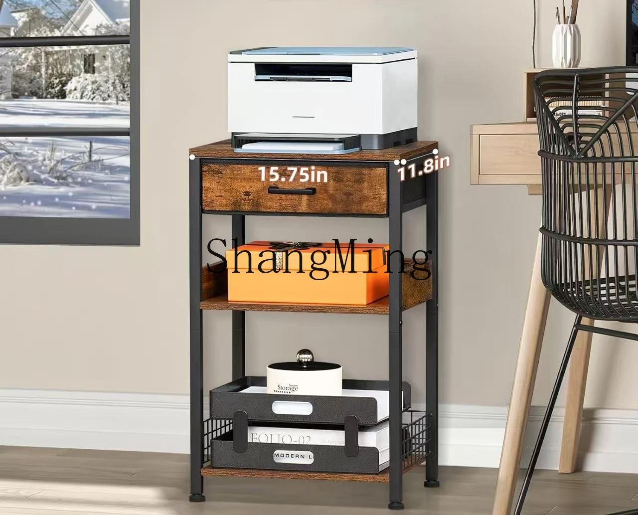 SM Multifunctional Storage Cabinet Home Bedroom Bedside Table Office Printer Storage Drawer Rack