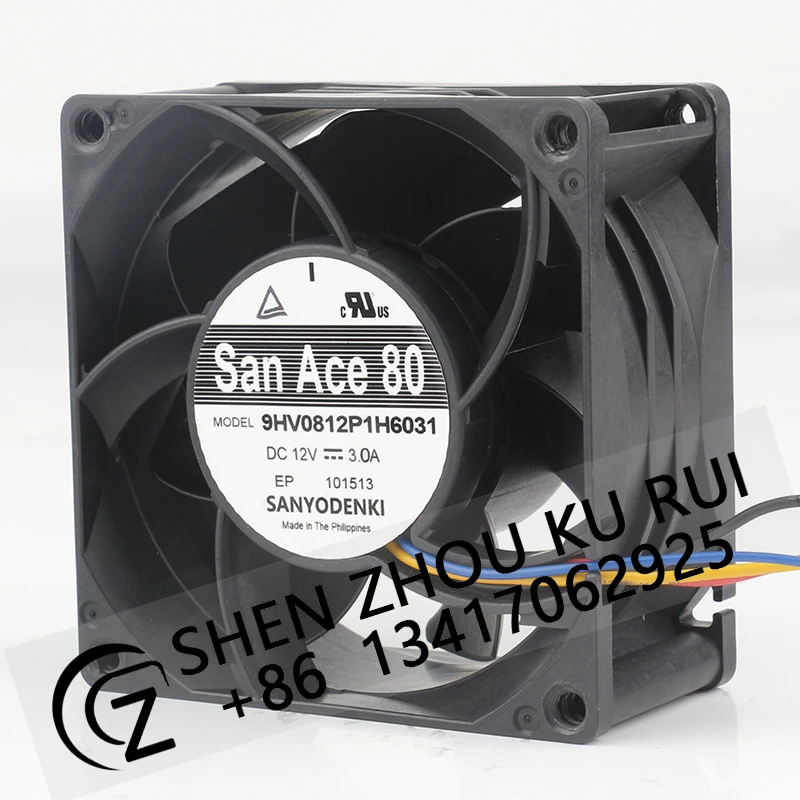 Sanyo 12V 3.0A AC EC 8038 8CM Four-wire server High speed Large air capacity 9HV0812P1H6031 Cooling fan