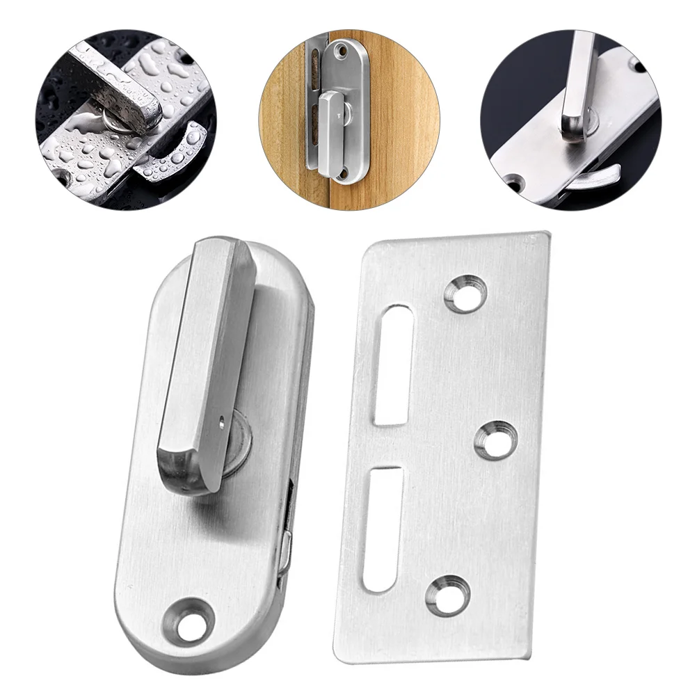 1 مجموعة 1 مجموعة 304 مزلاج باب من الفولاذ المقاوم للصدأ الثقيلة مسمار أمان لانزلاق بوابة الحظيرة جيب شاشة الحمام قفل الباب دائم #1