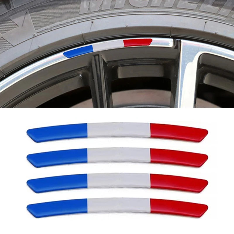 4PCS 3D Aluminum Wheel Hub Stickers Emblem Badge UK ITALY FRANCE GERMANY Flag Decals For Toyota Prius Camry Crown Rav4 Corolla