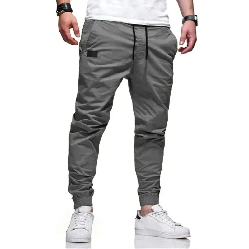 

Men's Loose Straight Leg Pants, Plus Size, Solid Color, Versatile Jogging Pants, Cotton Casual Men's Pants