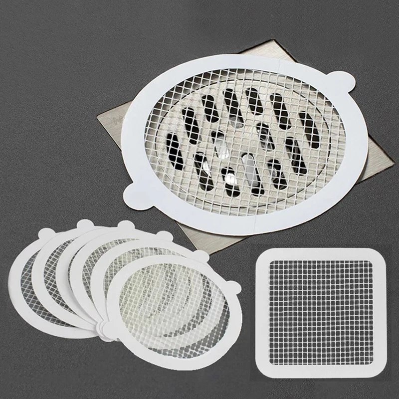 10-30pcs Round Disposable Floor Drain Sticker Shower Bathroom Bathing Shower Hair Stoppers Filter Net Home Supply Cleaning Tools