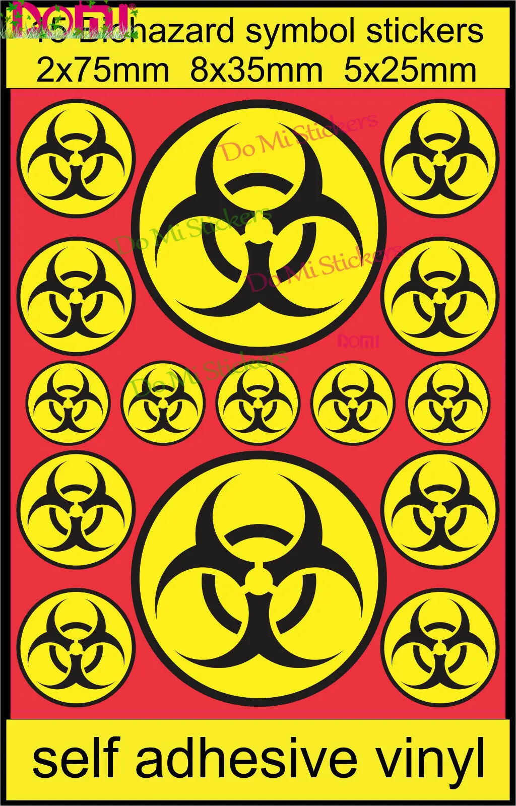 15 Bio-hazard Symbol Stickers Warning Laptop Motorbike Fun Bedroom Door Window Glass Door Decal Vinyl Scratches Waterproof PVC