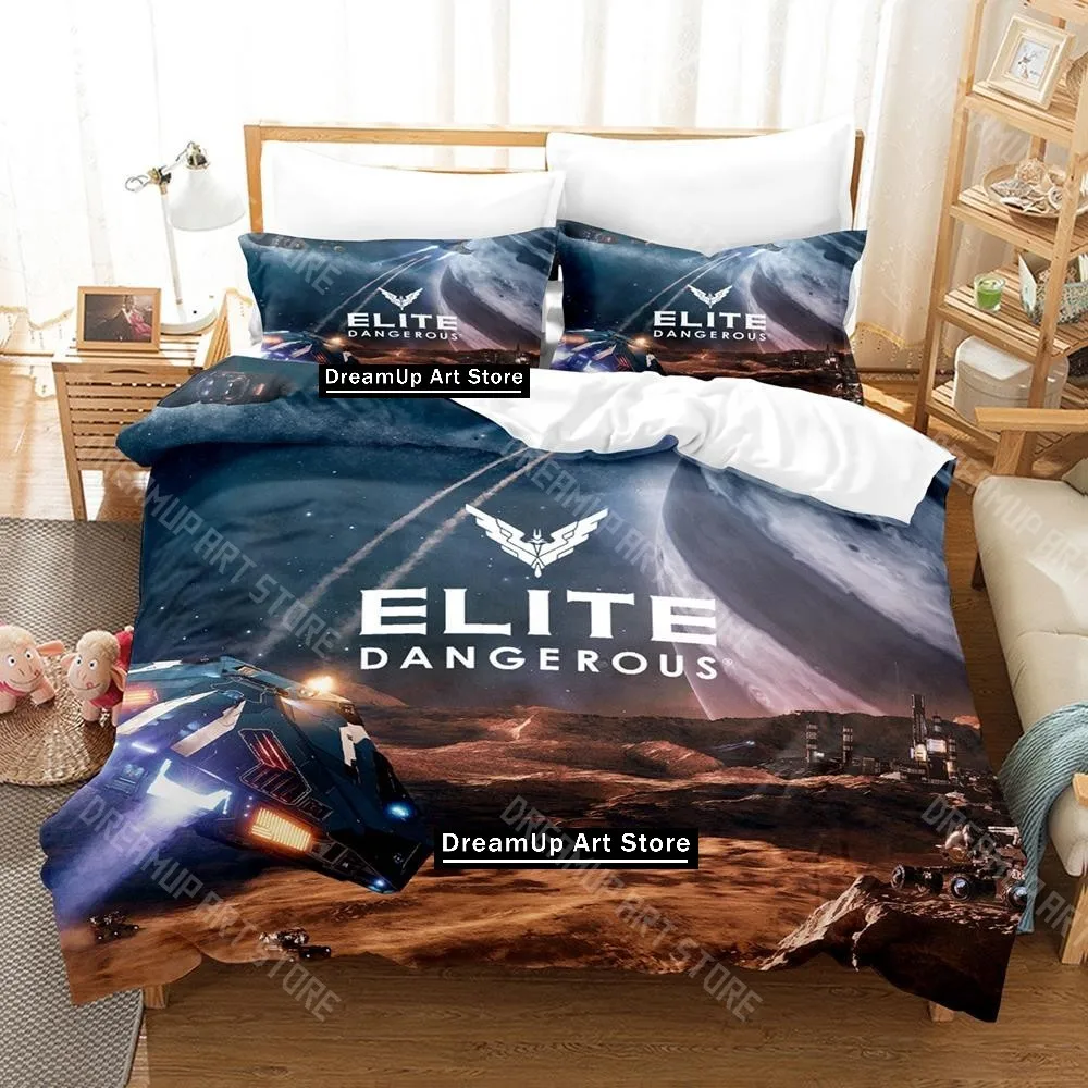 3D Printed Elite Dangerous Game Bedding Set for Boys Girls Duvet Cover And Pillowcase Twin Queen King Full Single Double Sizes