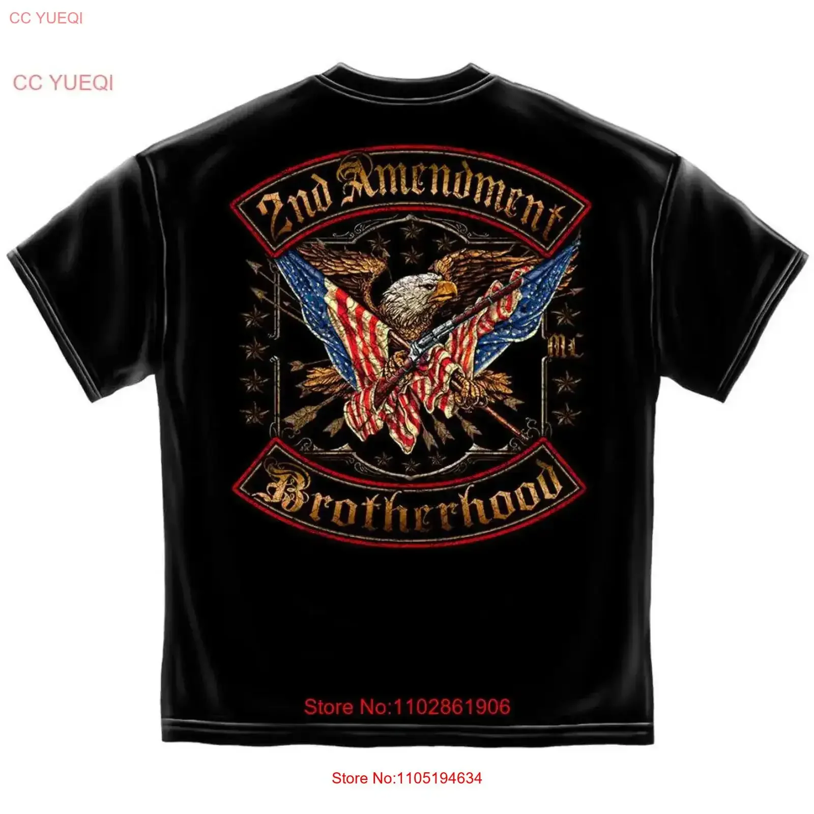 2nd Amendment Foil Brotherhood T shirt vintage Washed streetwear fashion Versatile Casual designer clothes Slightly Unisex