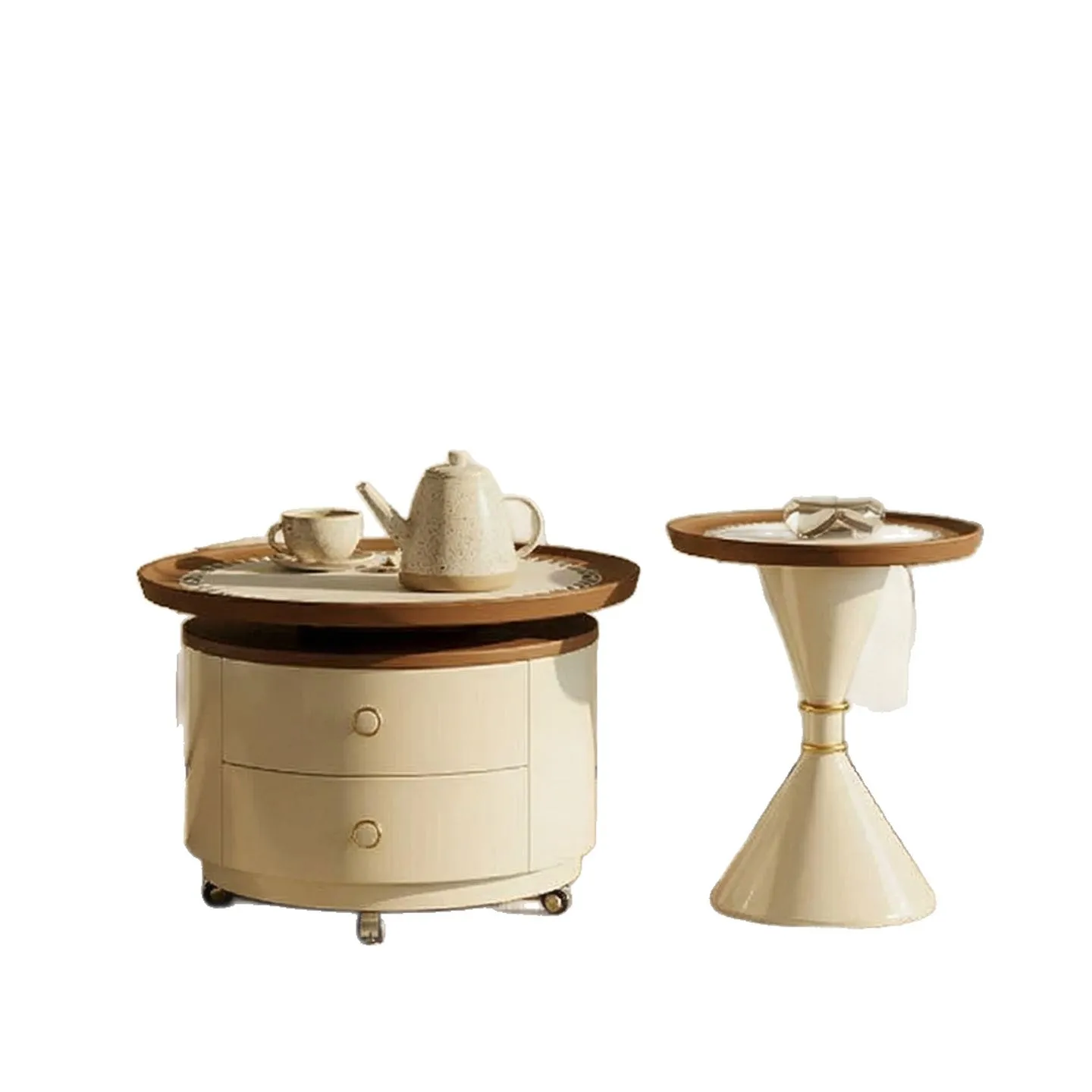 Small apartment movable round edge few combination multi-function
